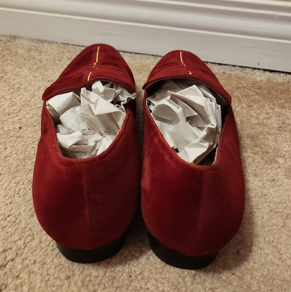 Red velvet loafer - Picture 3 of 4